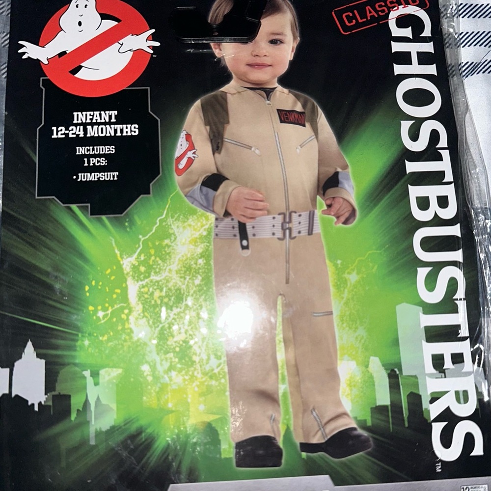 GHOSTBUSTERS INFANT 12-24 MONTHS used only once semi new.